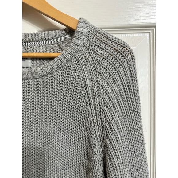 California Tailor women's grey knit crew neck oversized long sleeve sweater M - Picture 2 of 5